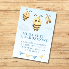 Pozvánka na oslavu narozenin roztomilé včely